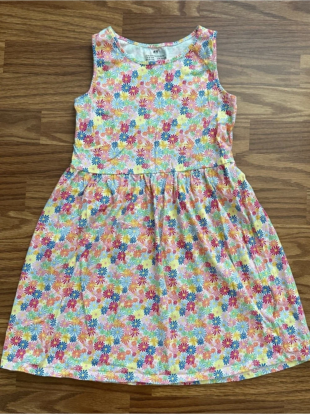 Bundle 2x H&M Girls 8-10 Sleeveless Cotton Summer Dress Floral Colorful EUC!